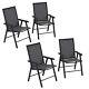 Outsunny 4-pcs Garden Armchairs Outdoor Patio Folding Modern Furniture Grey