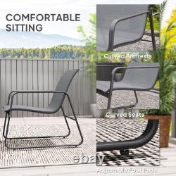 Outsunny 4 Piece Garden Furniture Set Patio Sofa Set with Chairs, Glass Top Table