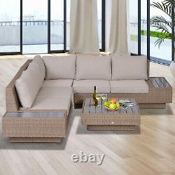Outsunny 4PC Sectional Rattan Sofa Set Garden Furniture Patio Coffee Table Chair