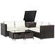 Outsunny 4pcs Patio Rattan Sofa Garden Furniture Set Table With Cushions Brown