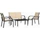 Outsunny 4pcs Patio Furniture Set Garden Sofa Glass Top Coffee Table Beige