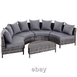 Outsunny 5PCS Garden Rattan Wicker Sofa Outdoor Patio Furniture Set with Pillow