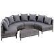 Outsunny 5pcs Garden Rattan Wicker Sofa Outdoor Patio Furniture Set With Pillow