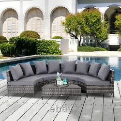 Outsunny 5PCS Garden Rattan Wicker Sofa Outdoor Patio Furniture Set with Pillow