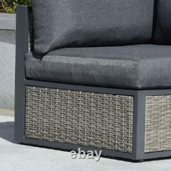 Outsunny 6 Piece Patio Rattan Sofa Set Sectional Corner Garden Furniture Table