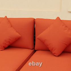 Outsunny 8 Pieces Patio Rattan Sofa Set Outdoor Garden Furniture Set Orange