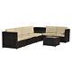 Outsunny 8pcs Patio Rattan Sofa Set Garden Furniture Side Table With Cushion