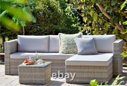 Outsunny 8pcs Patio Rattan Sofa Set Garden Furniture Side Table With Cushion