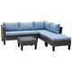 Outsunny Corner Rattan Garden Furniture Outdoor Patio Sofa Set With Table Lounge