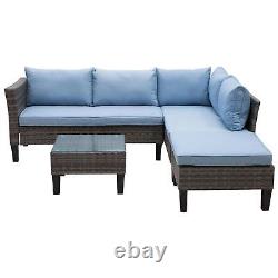 Outsunny Corner Rattan Garden Furniture Outdoor Patio Sofa Set with Table Lounge