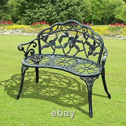Outsunny Garden Furniture Bench Patio Chair Deck Cast Aluminum Metal Love Seat
