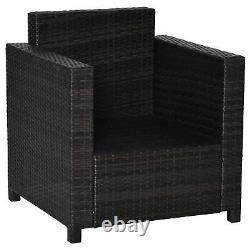 Outsunny Garden Patio Rattan Wicker Furniture Single Cube Chair Outdoor Black