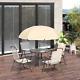 Outsunny Garden Patio Texteline Folding Chairs Plus Table And Parasol Furniture