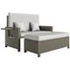 Outsunny Garden Rattan Furniture Set 2 Seater Patio Sun Lounger Daybed Sun Bed