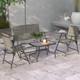 Outsunny Patio Furniture Set, Garden Set With Table, Foldable Chairs & Loveseat