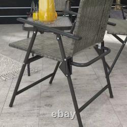 Outsunny Patio Furniture Set, Garden Set with Table, Foldable Chairs & Loveseat