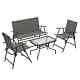 Outsunny Patio Furniture Set, Garden Set With Table, Foldable Chairs, A Loveseat