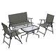 Outsunny Patio Furniture Set, Garden Set With Table, Foldable Chairs, A Loveseat