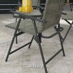 Outsunny Patio Furniture Set, Garden Set with Table, Foldable Chairs, a Loveseat