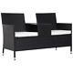 Outsunny Rattan Chair Garden Furniture Patio Companion Love Seat Table Black