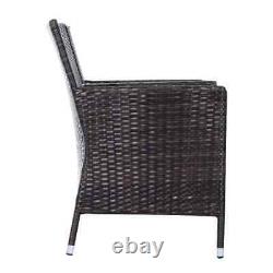 Outsunny Rattan Chair Garden Furniture Patio Companion Love Seat Table Brown