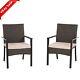 Phi Villa Garden Furniture Patio Wicker Rattan Chairs With Cushion For Yard