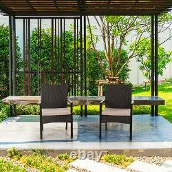 PHI VILLA Garden Furniture Patio Wicker Rattan Chairs with Cushion for Yard