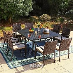 PHI VILLA Garden Furniture Patio Wicker Rattan Chairs with Cushion for Yard