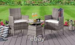 PRESALE 3PC Rattan Bistro Set Patio Garden Furniture 2 Chairs & Coffee Table