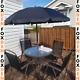 Patio Bistro Garden Dining Set Outdoor Furniture 4 Folding Chairs Table Parasol