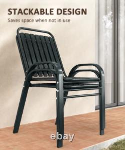Patio Bistro Set 3 Piece Garden Furniture 2 Seater Metal Chairs Cafe Glass Table