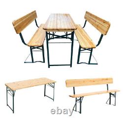 Patio Folding Beer Table Bench Outdoor Bistro Dining Wooden Garden Furniture UK