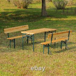 Patio Folding Beer Table Bench Outdoor Bistro Dining Wooden Garden Furniture UK