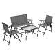 Patio Furniture Set, Garden Set With Table, Foldable Chairs, Loveseat