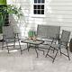 Patio Furniture Set, Garden Set With Table, Foldable Chairs, Loveseat