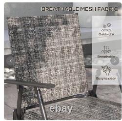 Patio Furniture Set, Garden Set with Table, Foldable Chairs, Loveseat