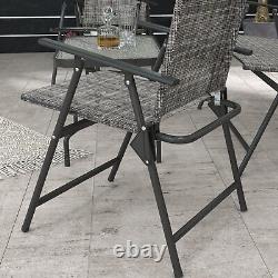 Patio Furniture Set, Garden Set with Table, Foldable Chairs, Loveseat