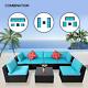 Patio Furniture Wicker Conversation Set Ottoman Garden Lawn Sofa Chair Cushion