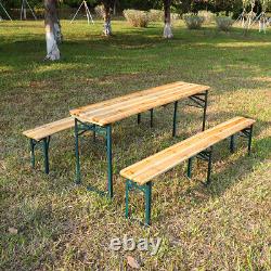 Patio Garden Folding Beer Table Chair Benches Outdoor Dining Wooden Furniture UK