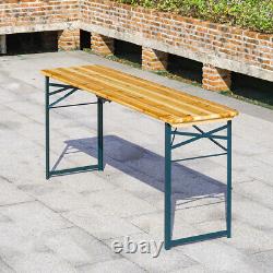Patio Garden Folding Beer Table Chair Benches Outdoor Dining Wooden Furniture UK