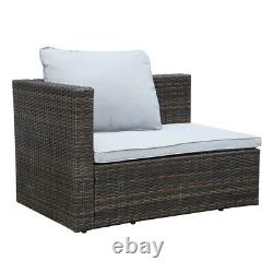 Patio Rattan Lounge Garden Furniture Set Chairs Table Outdoor + Pillow & Cushion