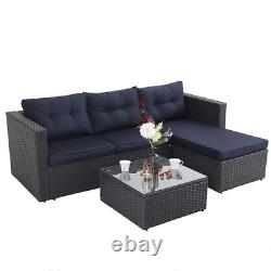 Phi Villa Rattan Premium Outdoor Patio Corner Garden Furniture Sofa Table Set