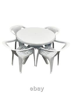 Plastic Patio Garden Furniture Set, Patio Table and Chairs 4 Chairs & 1 Table