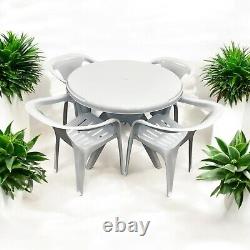 Plastic Patio Garden Furniture Set, Patio Table and Chairs 4 Chairs & 1 Table