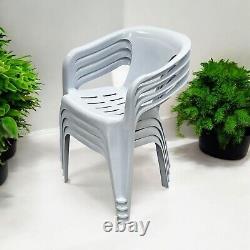 Plastic Patio Garden Furniture Set, Patio Table and Chairs 4 Chairs & 1 Table