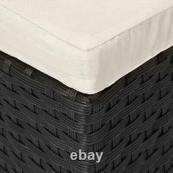 Poly Rattan Garden Day Bed Ø185cm Patio Sun Lounge Black Outdoor Sofa Furniture