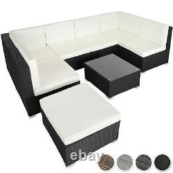 Poly Rattan Garden Furniture Lounge Set Seater Table Wicker Patio Balcony USED