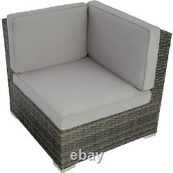 Poly Rattan Garden Furniture Lounge Set Seater Table Wicker Patio Balcony USED
