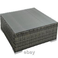 Poly Rattan Garden Furniture Lounge Set Seater Table Wicker Patio Balcony USED