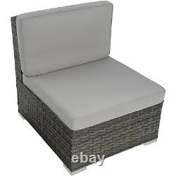 Poly Rattan Garden Furniture Lounge Set Seater Table Wicker Patio Balcony USED